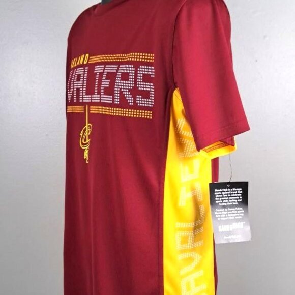 CLEVELAND CAVALIERS CAVS T-Shirt with Screened Logos M L XL 2X MAROON & YELLOW - Picture 2 of 7